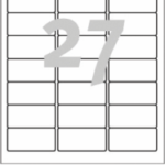 Nalepnica A4 bela vodootporna                           63,5x29,6mm       20 lista                                              ULV27-20